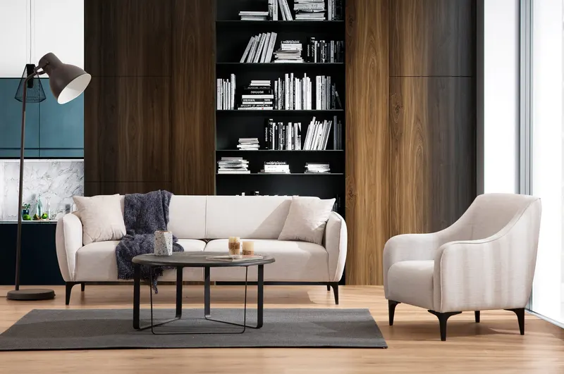 Canapea fixă Belissimo, Diverse culori, Diverse configurații, Diverse dimensiuni - Off white / 3 locuri / 220x95x67 cm