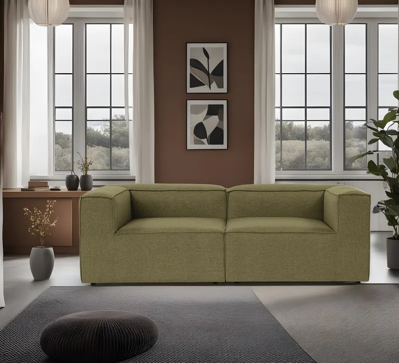 Canapea fixă Fora, Diverse culori, Diverse configurații, Diverse dimensiuni - Verde / 2 locuri / 214x105x66 cm