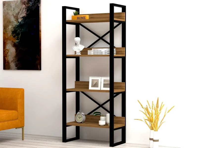 Bibliotecă Adisa, Diverse culori, Diverse dimensiuni - Nuc / 63x30x150 cm