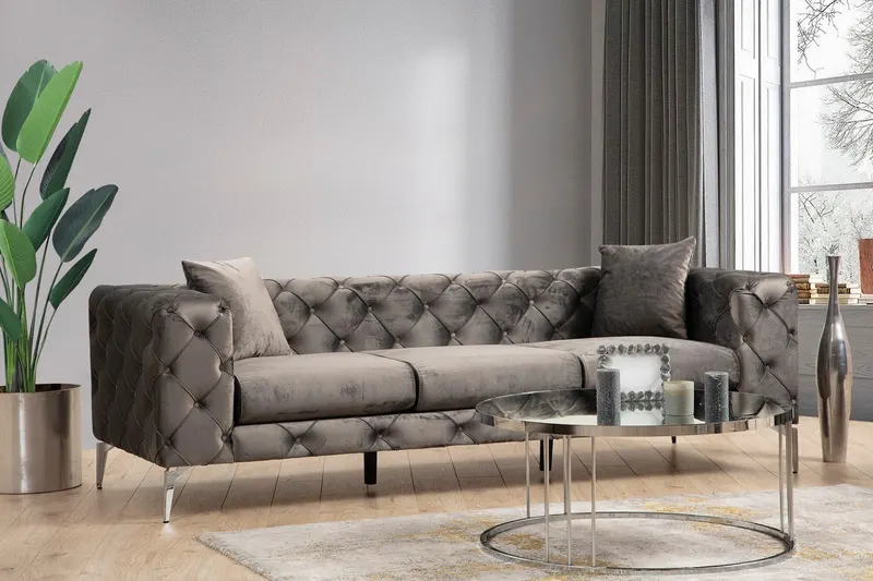 Canapea fixă Como, Diverse culori, Diverse configurații, Diverse dimensiuni - Antracit / 3 locuri / 27x90x70 cm