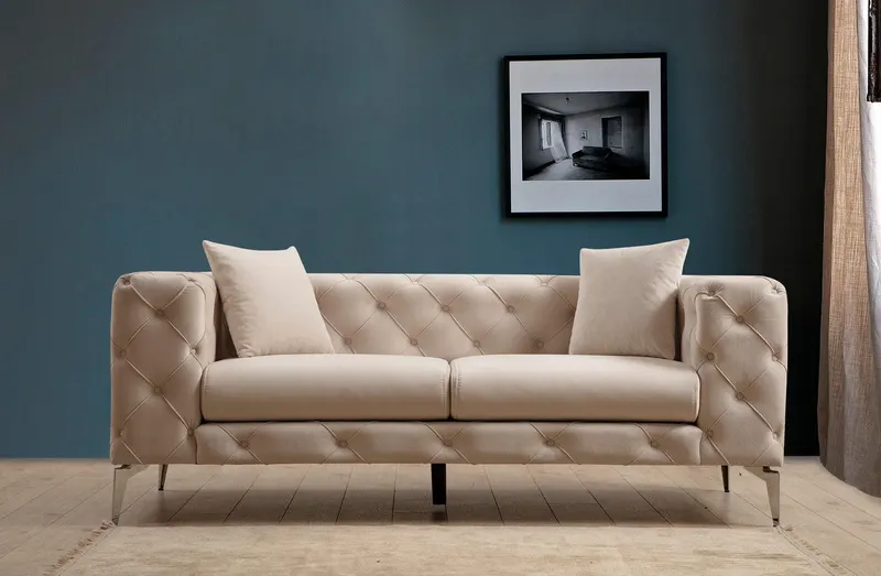 Canapea fixă Como, Diverse culori, Diverse configurații, Diverse dimensiuni - Ecru / 2 locuri / 197x90x73 cm