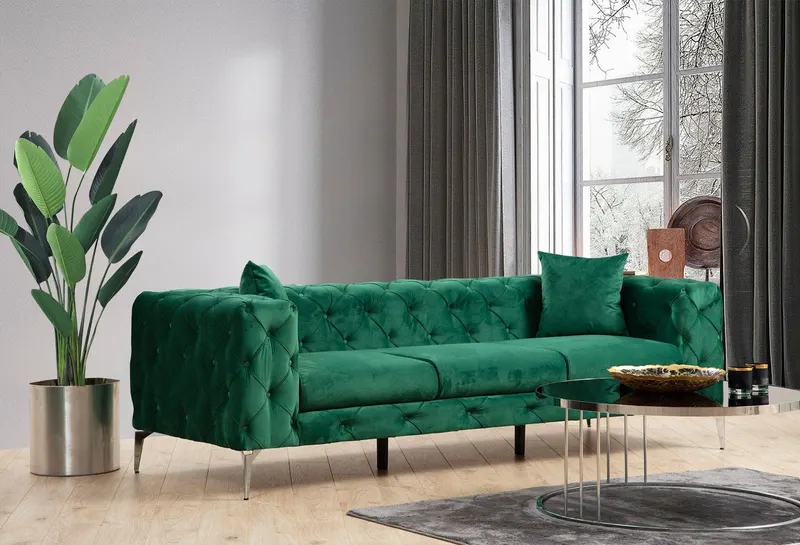 Canapea fixă Como, Diverse culori, Diverse configurații, Diverse dimensiuni - Verde / 3 locuri / 237x90x70 cm