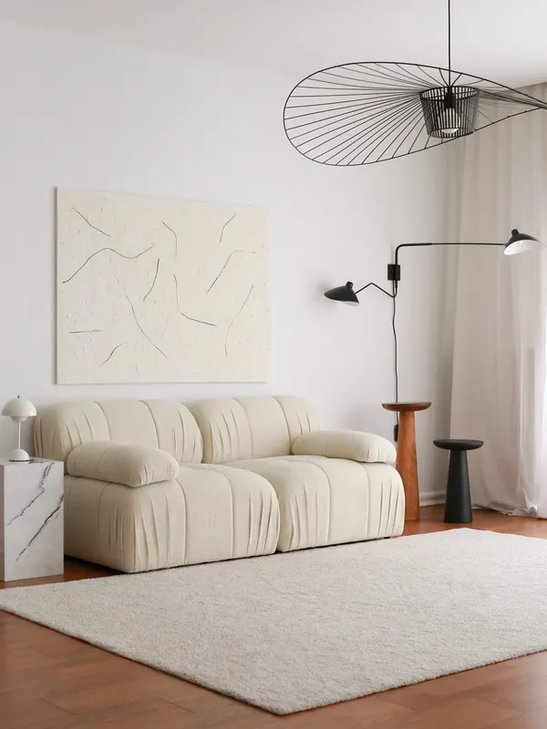 Canapea fixă Soli, Alb, Diverse configurații, Diverse dimensiuni - 2 locuri / 178x89x74 cm