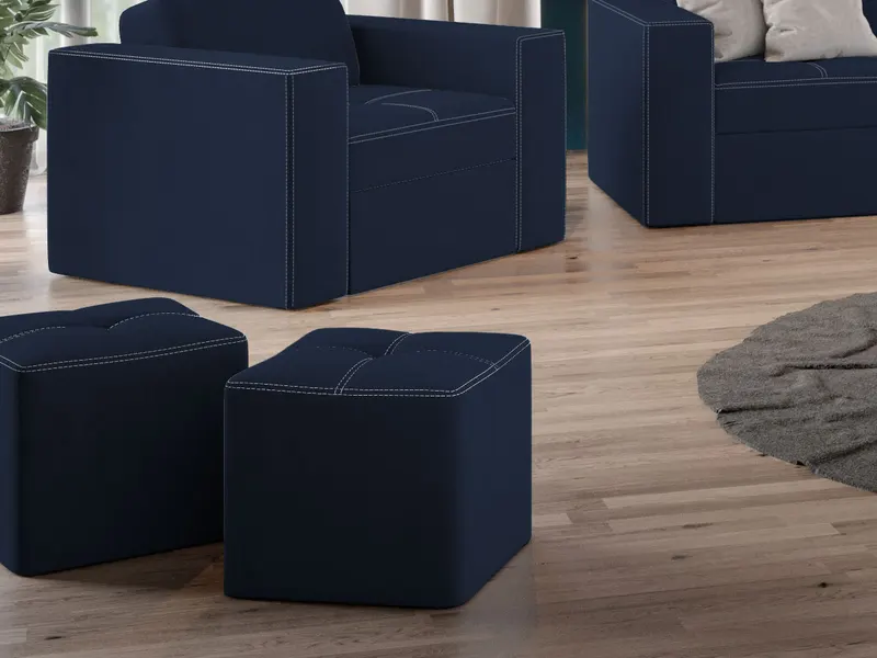 Taburet Cross Albastru — imaginea 3