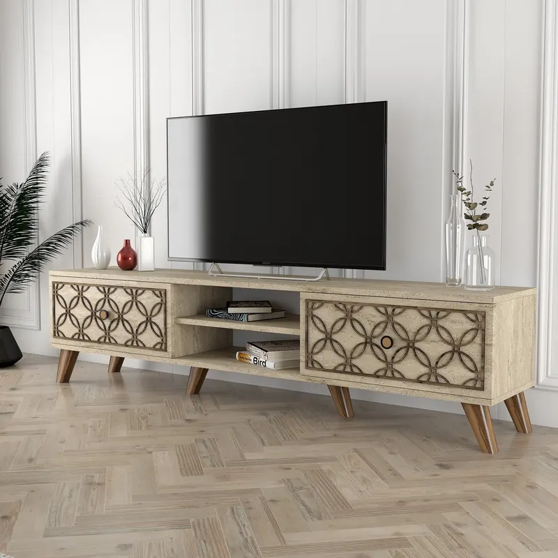 Comodă TV Class, Diverse culori, Diverse dimensiuni - Travertin / 180x37x44 cm
