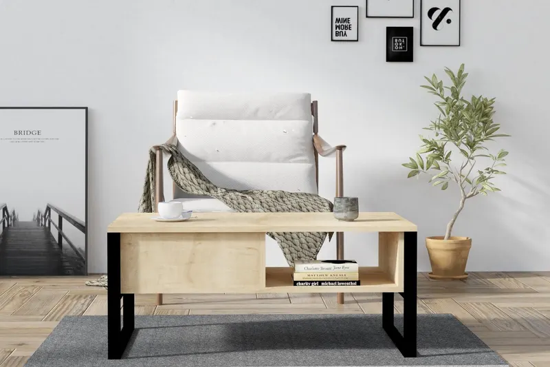 Măsuță de cafea Devon Orta, Diverse culori, Diverse dimensiuni - Stejar safir / 100x44x60 cm