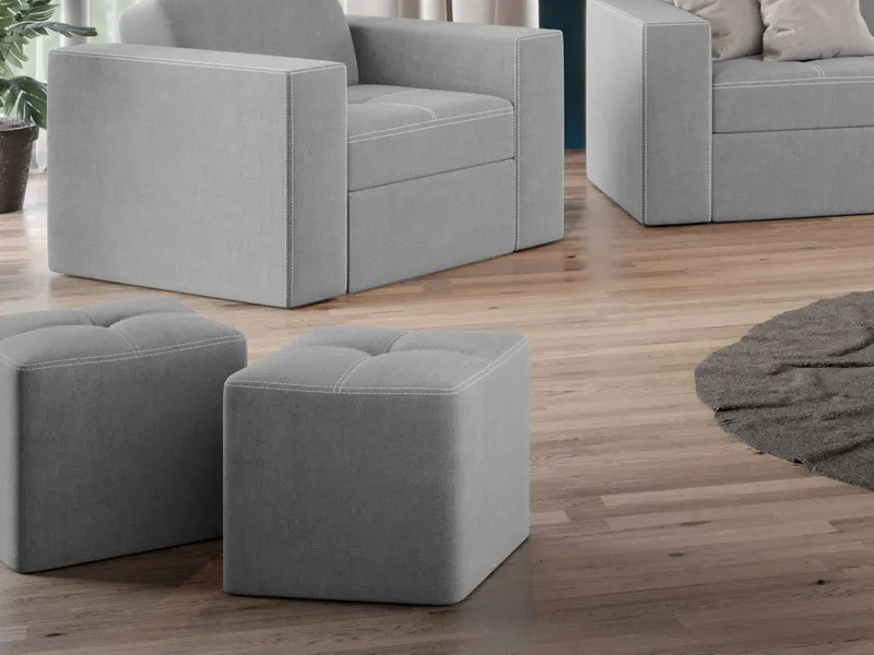 Taburet Cross Gri Deschis — imaginea 3