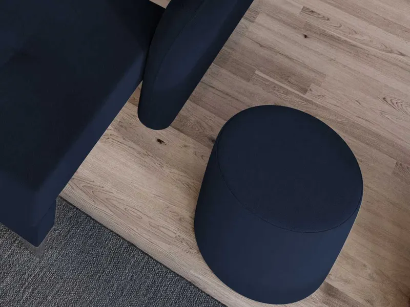 Taburet Smart Tapitat Albastru — imaginea 3