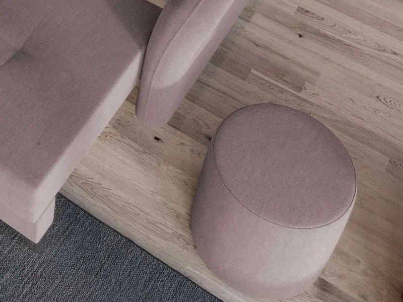 Taburet Smart Tapitat Roze — imaginea 3