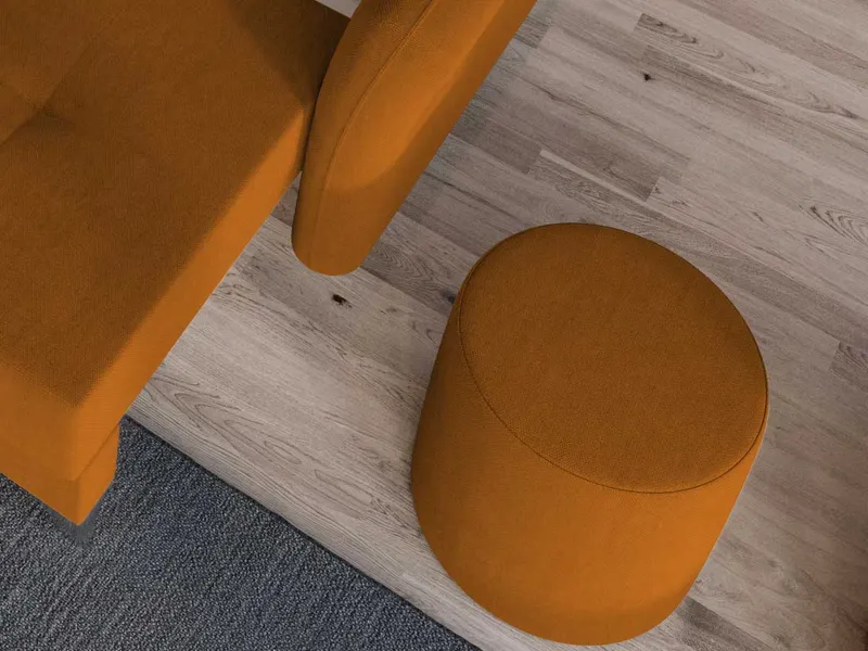 Taburet Smart Tapitat Portocaliu — imaginea 3