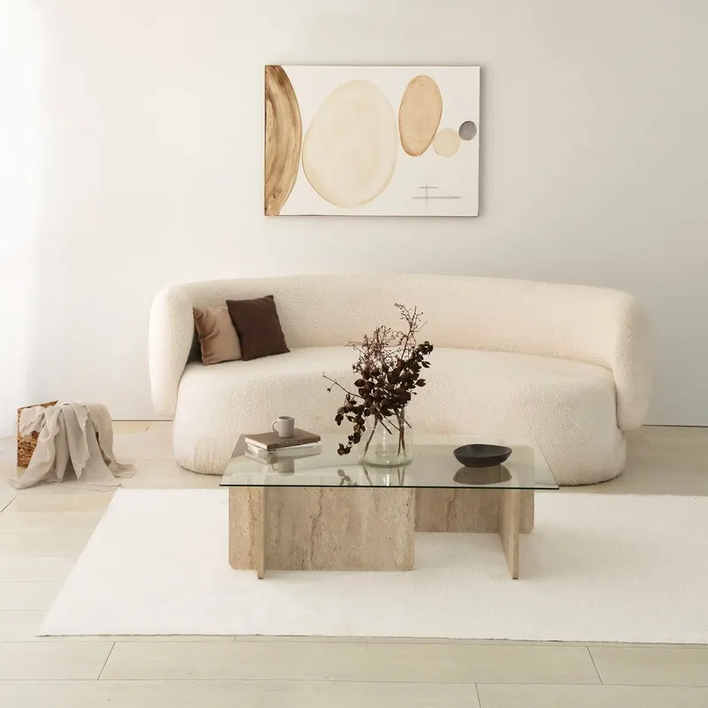 Măsuță de cafea Escape, Diverse culori, Diverse dimensiuni - Travertin / 105x65x30 cm