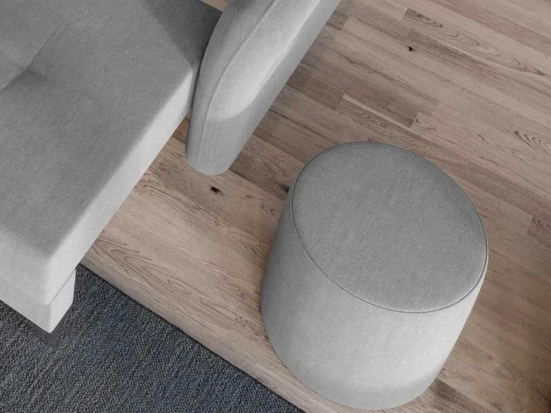 Taburet Smart Tapitat Gri Deschis — imaginea 3