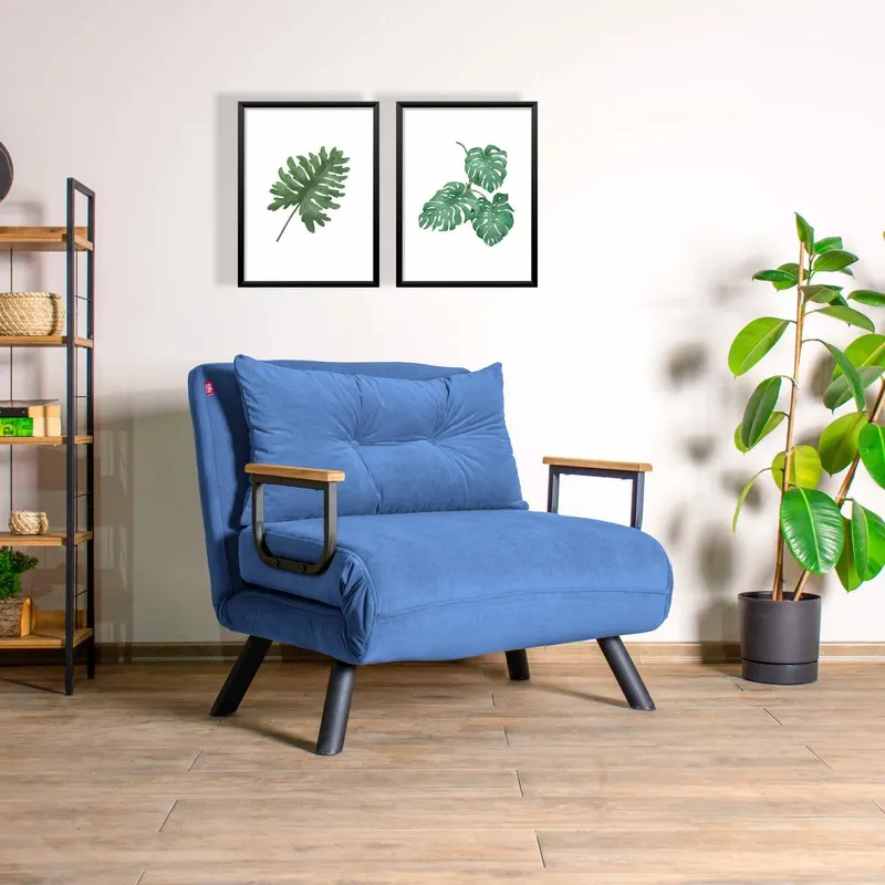Fotoliu extensibil Sando Single, Diverse culori, Diverse dimensiuni - Albastru / 67x50x41 cm