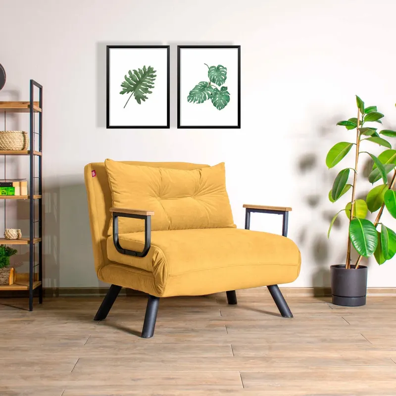 Fotoliu extensibil Sando Single, Diverse culori, Diverse dimensiuni - Muștar / 67x50x41 cm