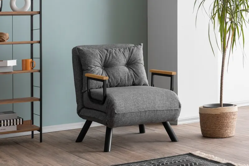 Fotoliu extensibil Sando Single, Diverse culori, Diverse dimensiuni - Gri deschis / 67x50x41 cm