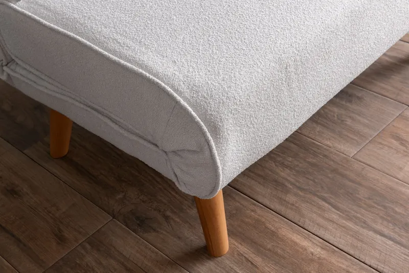 Fotoliu extensibil Folde Single - Teddy Fabric, Diverse culori, Diverse dimensiuni - Alb / 80x50x42 cm