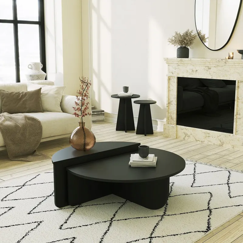 Măsuță de cafea Podium, Diverse culori, Diverse dimensiuni - Negru / 90x60x30 cm