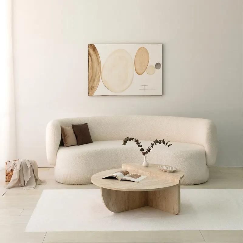 Măsuță de cafea Podium, Diverse culori, Diverse dimensiuni - Travertin / Ø90x35 cm