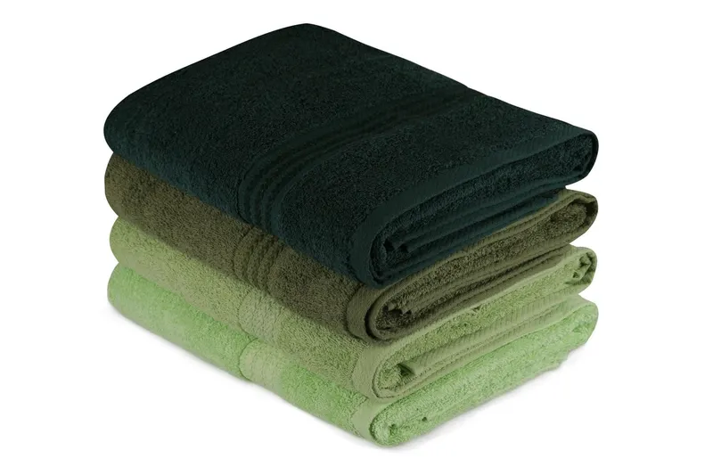 Prosop de baie Rainbow, Diverse culori, Diverse configurații, Diverse dimensiuni - Verde deschis - Verde măsliniu - Verde - Verde închis / 4 bucăți / 70x140 cm