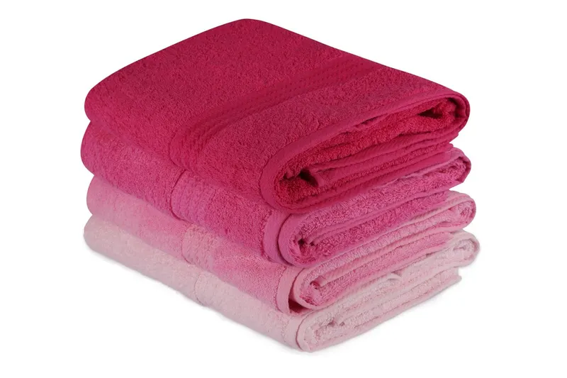 Prosop de baie Rainbow, Diverse culori, Diverse configurații, Diverse dimensiuni - Roz deschis - Roz - Roz pudrat - Fucsia / 4 bucăți / 70x140 cm