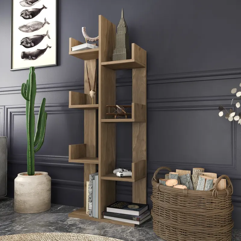 Bibliotecă Luisa, Diverse culori, Diverse dimensiuni - Nuc / 50x22x173 cm