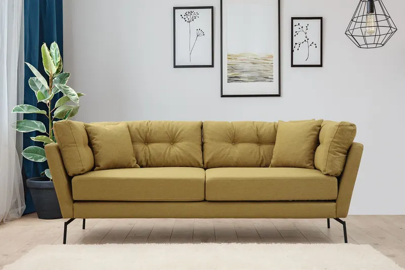 Canapea fixă Mapa, Diverse culori, Diverse configurații, Diverse dimensiuni - Greenish yellow / 3 locuri / Nespecificată