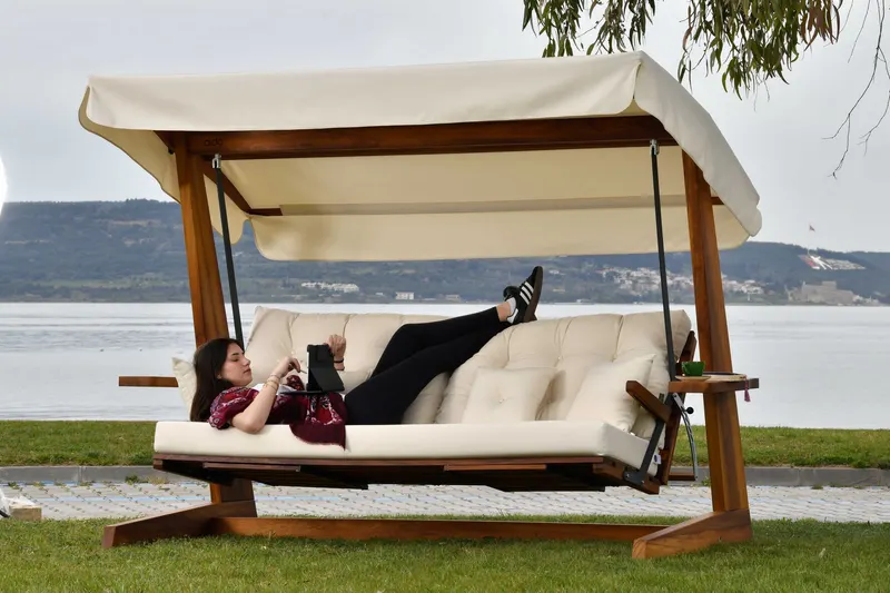 Balansoar de grădină Luna Deluxe 2600, Diverse culori, Diverse dimensiuni - Bej / 201x70x195 cm
