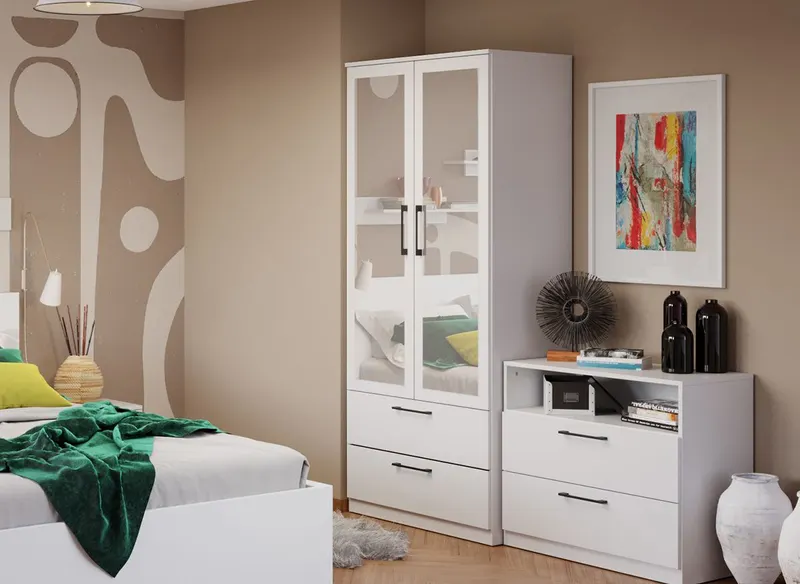 Dulap Snow Alb - C82/03 cu oglinda — imaginea 2