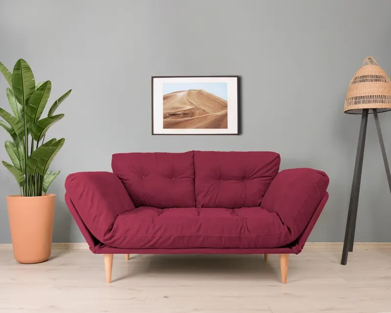 Canapea extensibilă 3 locuri Nina, Diverse culori, 120x60x40 cm - Roșu închis