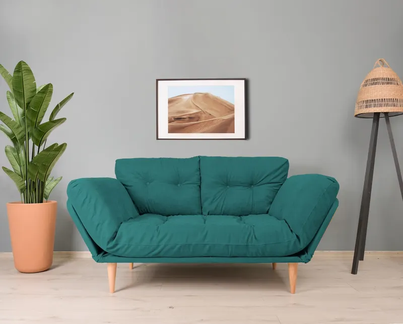 Canapea extensibilă 3 locuri Nina, Diverse culori, 120x60x40 cm - Verde petrol