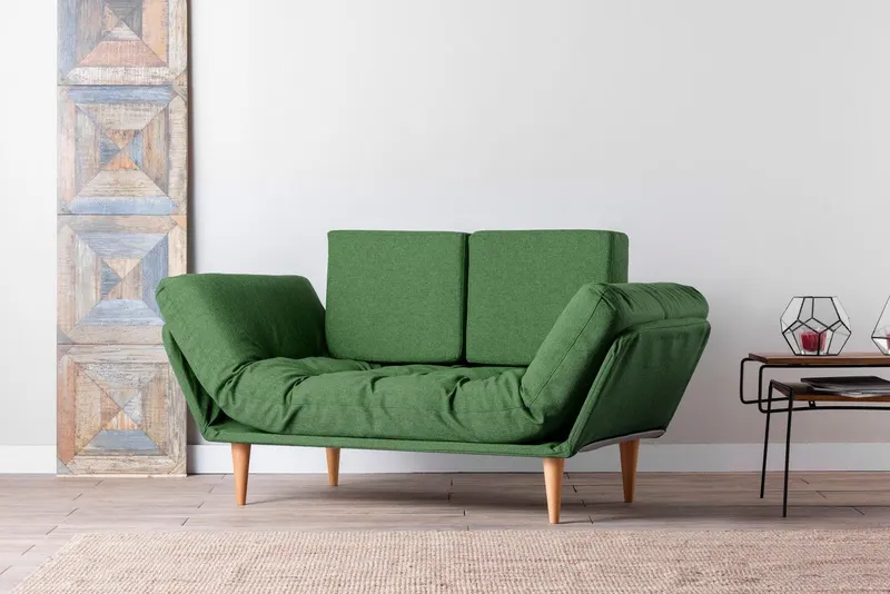 Canapea extensibilă 3 locuri Nina, Diverse culori, 120x60x40 cm - Verde