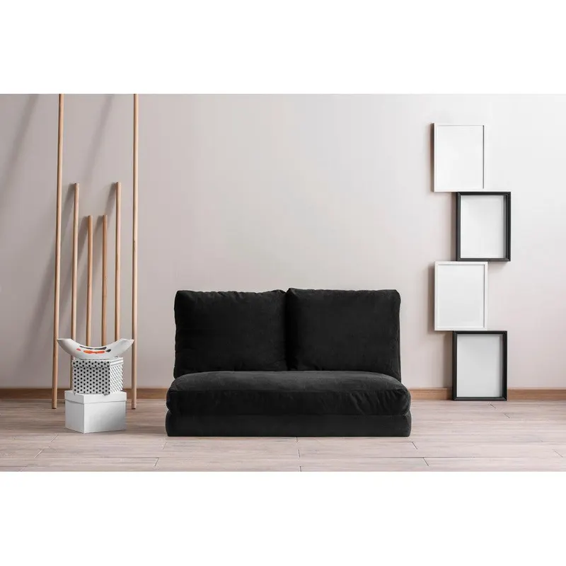 Canapea extensibilă 2 locuri Matilda, Diverse culori, 120x68x26 cm - Negru