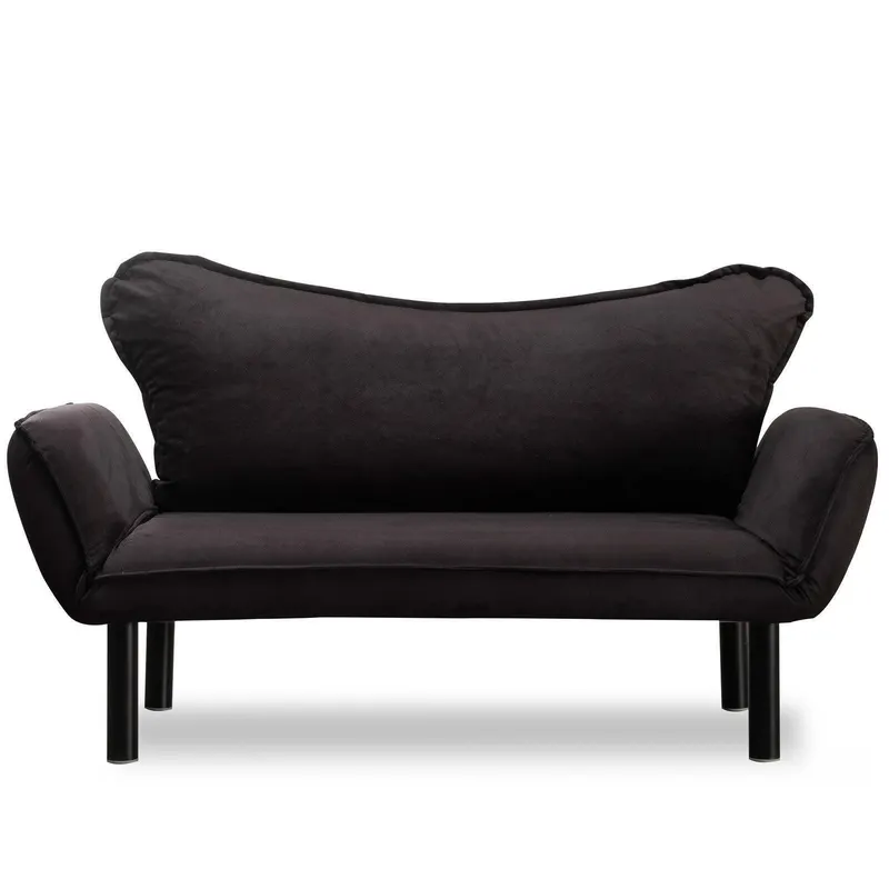 Canapea extensibilă 2 locuri Chatto, Diverse culori, 150x75x70 cm - Negru