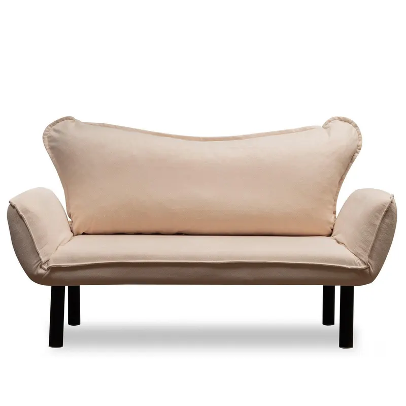 Canapea extensibilă 2 locuri Chatto, Diverse culori, 150x75x70 cm - Crem