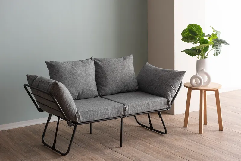 Canapea extensibilă 2 locuri Viper, Diverse culori, 150x60x78 cm - Gri deschis