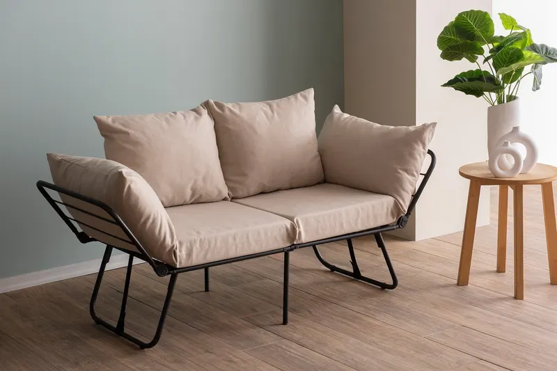 Canapea extensibilă 2 locuri Viper, Diverse culori, 150x60x78 cm - Crem