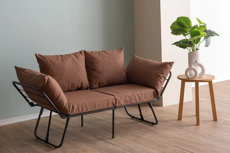 Canapea extensibilă 2 locuri Viper, Diverse culori, 150x60x78 cm - Maro deschis