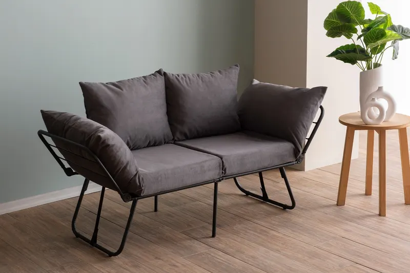 Canapea extensibilă 2 locuri Viper, Diverse culori, 150x60x78 cm - Gri mediu