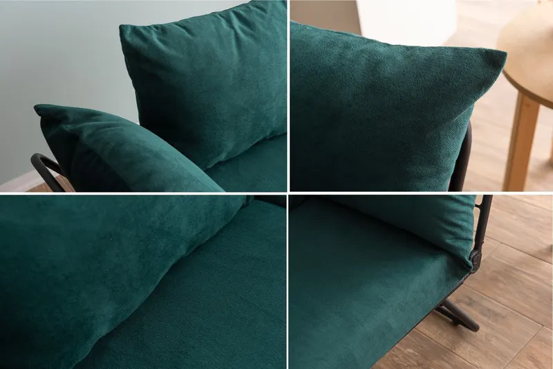 Canapea extensibilă 2 locuri Viper, Diverse culori, 150x60x78 cm - Verde petrol