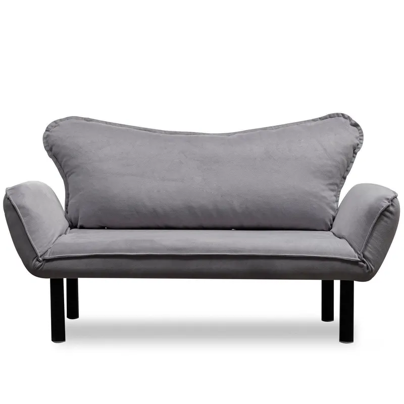 Canapea extensibilă 2 locuri Chatto, Diverse culori, 150x70x75 cm - Gri închis