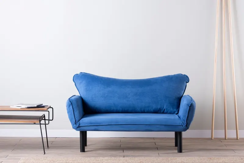 Canapea extensibilă 2 locuri Chatto, Diverse culori, 150x70x75 cm - Albastru