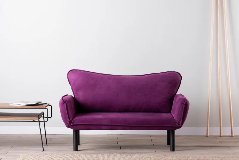 Canapea extensibilă 2 locuri Chatto, Diverse culori, 150x70x75 cm - Mov