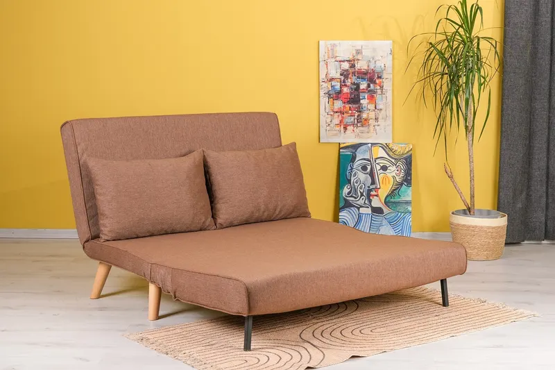 Canapea extensibilă 2 locuri Folde, Diverse culori, 120x80x79 cm - Maro