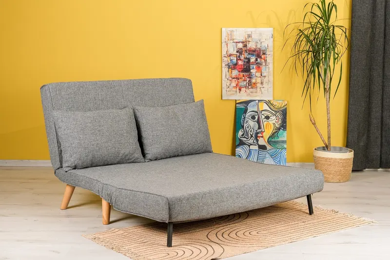 Canapea extensibilă 2 locuri Folde, Diverse culori, 120x80x79 cm - Gri deschis