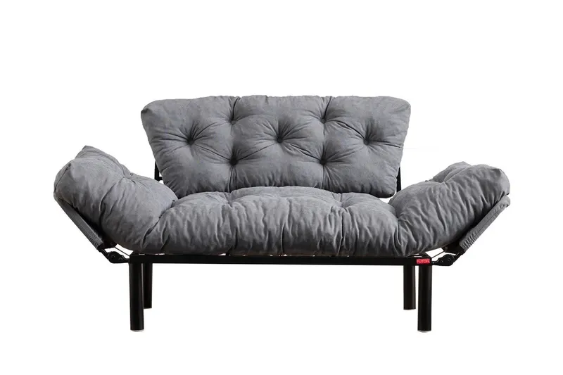 Canapea extensibilă 2 locuri Nitta, Diverse culori, 155x70x85 cm - Gri