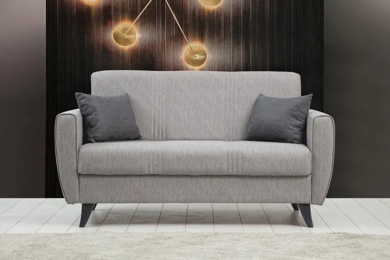 Canapea extensibilă Zaden, 2 locuri, Diverse culori, 153x77x86 cm - Gri deschis