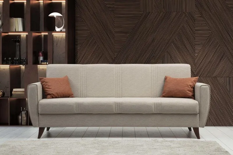 Canapea extensibilă Zaden, 3 locuri, Diverse culori, 207x77x86 cm - Bej