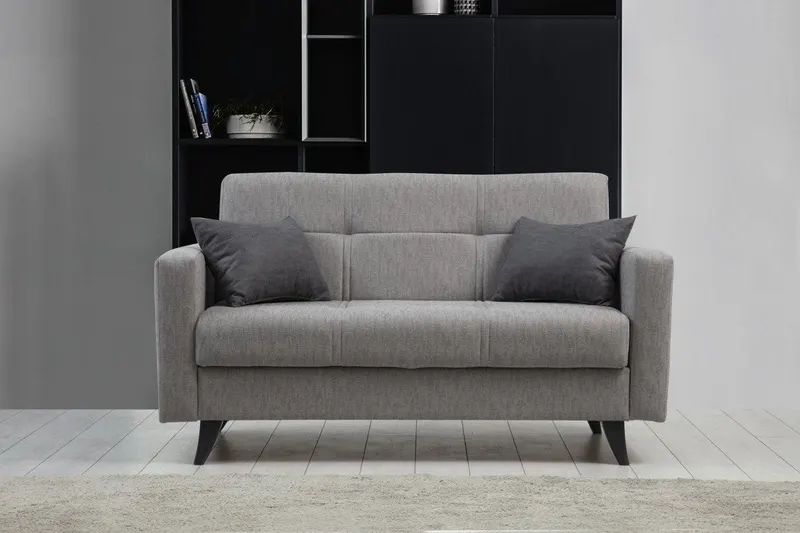 Canapea extensibilă Polya, 2 locuri, Diverse culori, 151x75x86 cm - Gri deschis