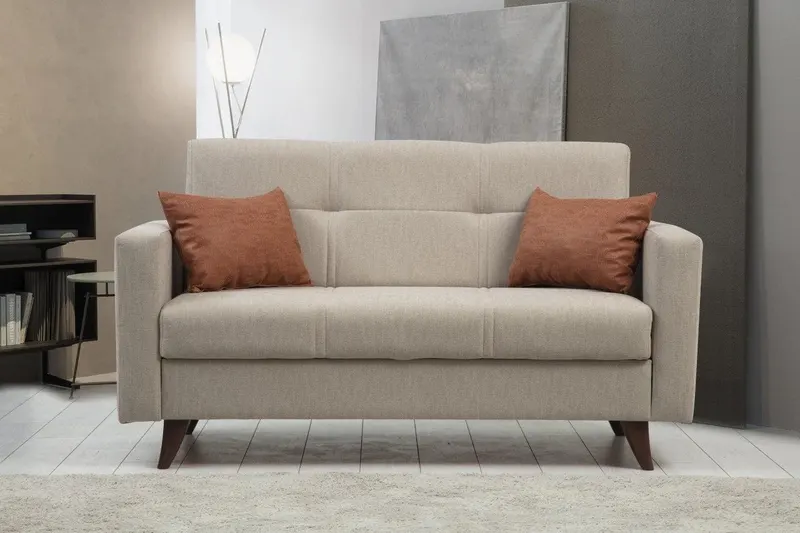 Canapea extensibilă Polya, 2 locuri, Diverse culori, 151x75x86 cm - Bej