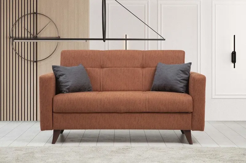 Canapea extensibilă Polya, 2 locuri, Diverse culori, 151x75x86 cm - Roșu cărămiziu